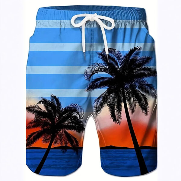 Men's Fashion Beach Coconut Tree Pattern Printed Shorts - Image 4