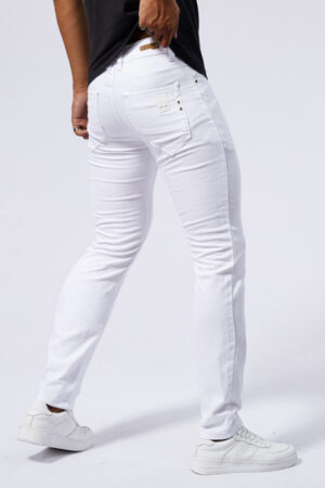 Men's European And American-style White Stretch Skinny Jeans