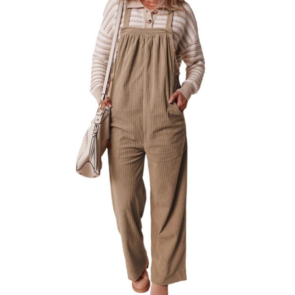Solid Color Straight Cropped Trousers Women's Casual Style - Image 5