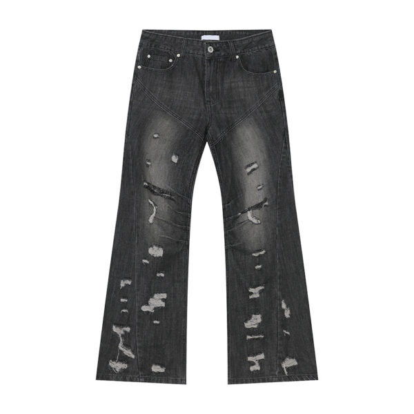 Street Style Broken Hole Design Retro Skinny Jeans - Image 6