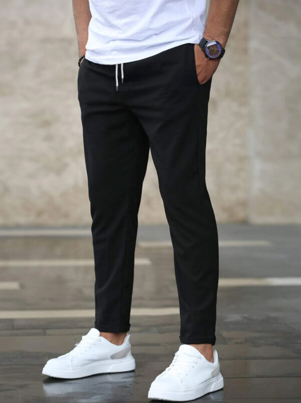 Men's Casual Pants With Pockets Fashion Slim Fit Drawstring Trousers - Image 7