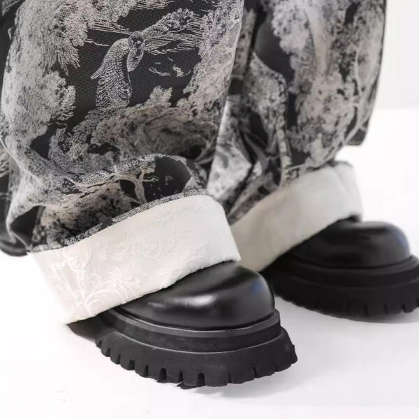 New National Fashion Heavy Industry Jacquard Design New Chinese Style Rag-eared Casual Pants Men - Image 2