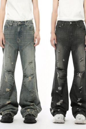 Street Style Broken Hole Design Retro Skinny Jeans
