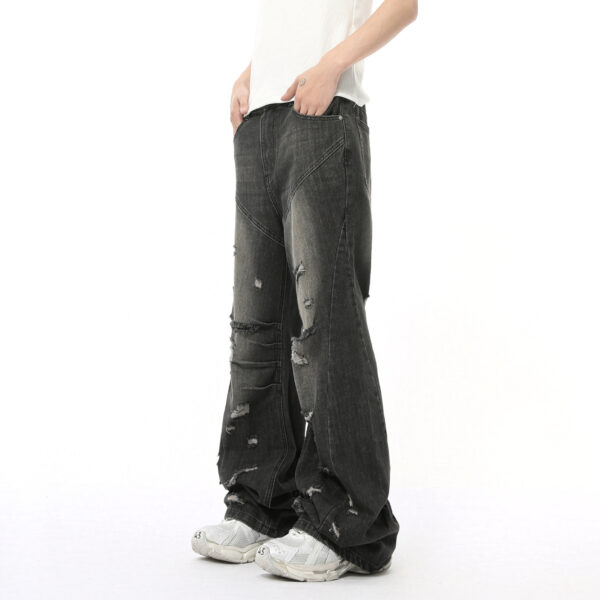 Street Style Broken Hole Design Retro Skinny Jeans - Image 3