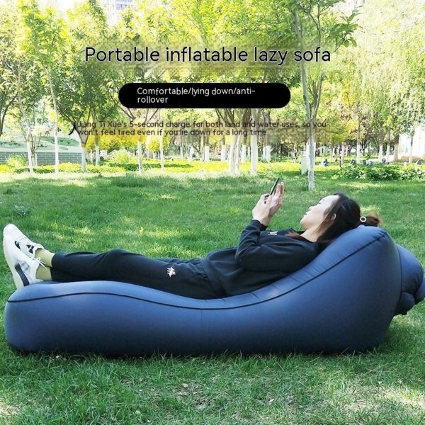 Camping Sofa Inflatable Sofa Portable Air Bed Outdoor Airbed Casual Beach Recliner Floatation Bed - Image 2