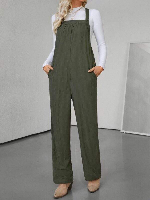 Solid Color Straight Cropped Trousers Women's Casual Style - Image 7