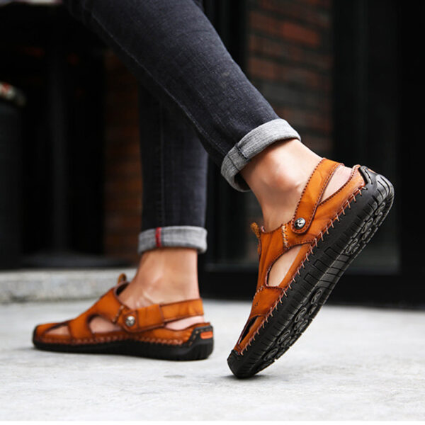Men's Closed Toe Sandals Summer Adjustable Slides Slippers Fashion Beach Shoes - Image 5