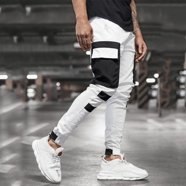 Men's Casual Sports Woven Pocket Panel Tie-Up Casual Pants - Image 3