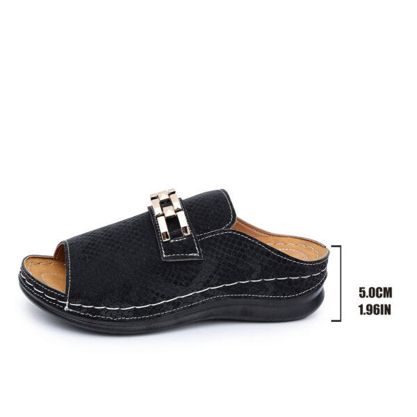 Plus Size Wedge Platform Slippers Cool Beach Leopard Slippers - Image 5
