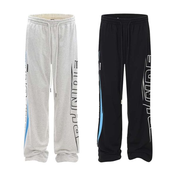 Retro Biker's Racing Style Letter Printed Sweatpants Men And Women - Image 5