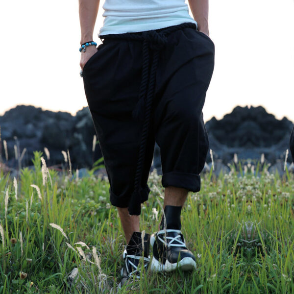 Male Personality Non-mainstream Loose Linen Pant - Image 5