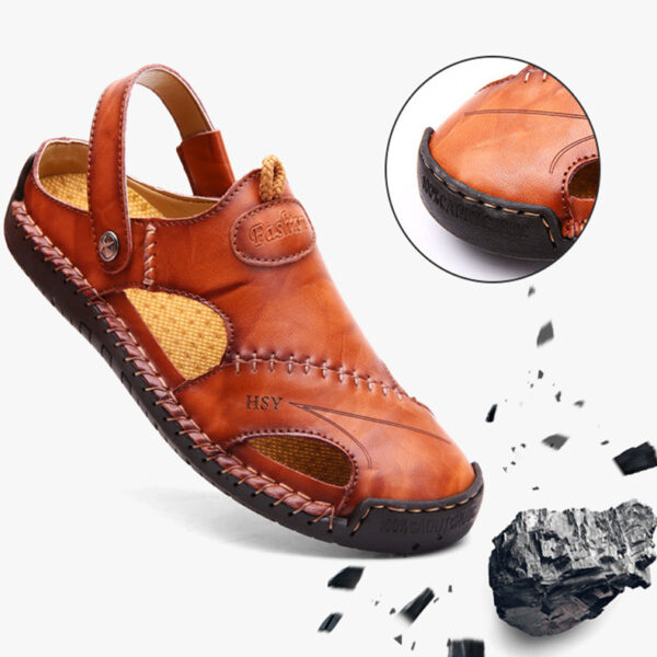 Men's Closed Toe Sandals Summer Adjustable Slides Slippers Fashion Beach Shoes - Image 9