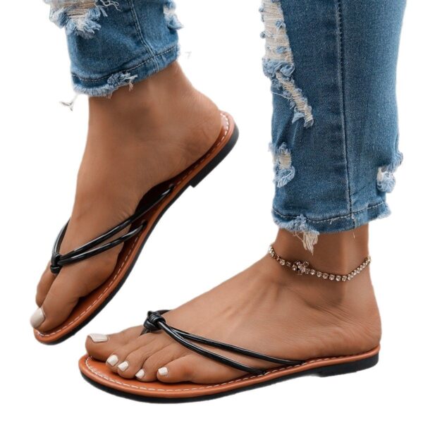 Large Size Flat Bottom Slippers Women's Flip-flops Casual Beach Sandals - Image 5
