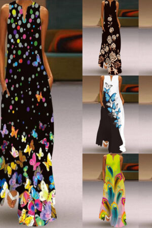 Women's Sleeveless Printed Dress Summer Fashion Clothes