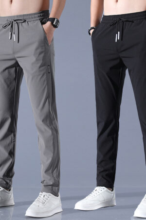Casual Ice Silk Men's Plus Size Fashion Straight Pants
