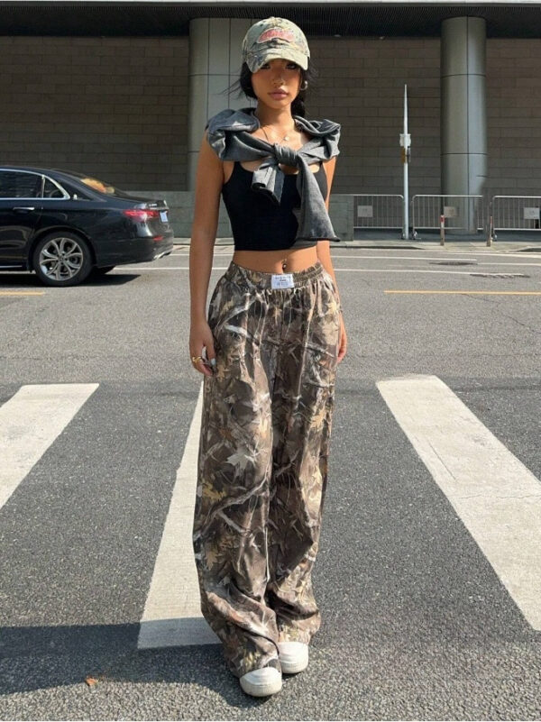 Slimming Casual Pants Hip Hop Retro Street Multi-pocket Camouflage Cargo Pants For Women Y2k Hip-hop Cargo Grunge Baggy Trousers - Image 7