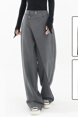 Irregular Wide-leg Pants Ins Fashion Loose Trousers Women's Clothing