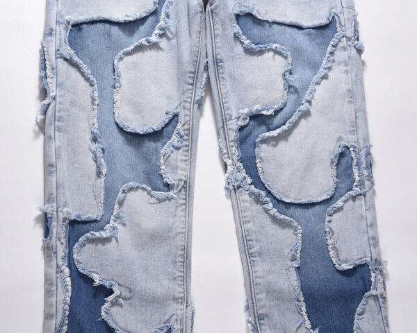 Vintage Street Doctored Foot Patchwork Worn Jeans - Image 5