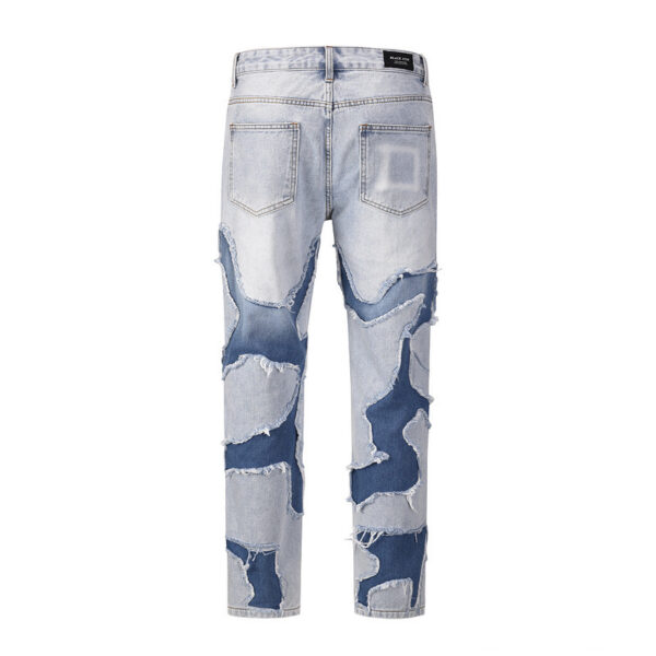 Vintage Street Doctored Foot Patchwork Worn Jeans - Image 2