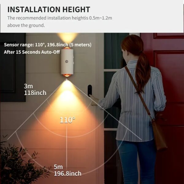 RGB Gradient LED Night Light With Motion Sensor Wall Lamp Rechargeable Ambient Light Dimmable Indoor Lights Magnetic Step Lamp - Image 3