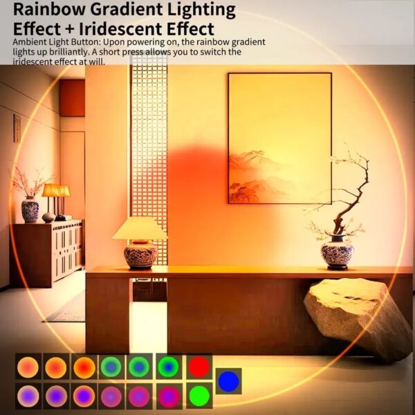 RGB Gradient LED Night Light With Motion Sensor Wall Lamp Rechargeable Ambient Light Dimmable Indoor Lights Magnetic Step Lamp - Image 6