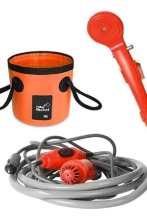 12V Portable Outdoor Shower Head With Folding Bucket