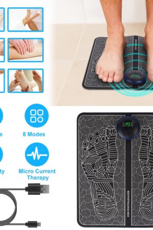 1Pc Foot Massage Pad Electric Stimulator Massager Unit Leg Reshaping Muscle Pain Relax Foldable Massage Mat With 8 Modes 19 Intensity Levels Remote Control