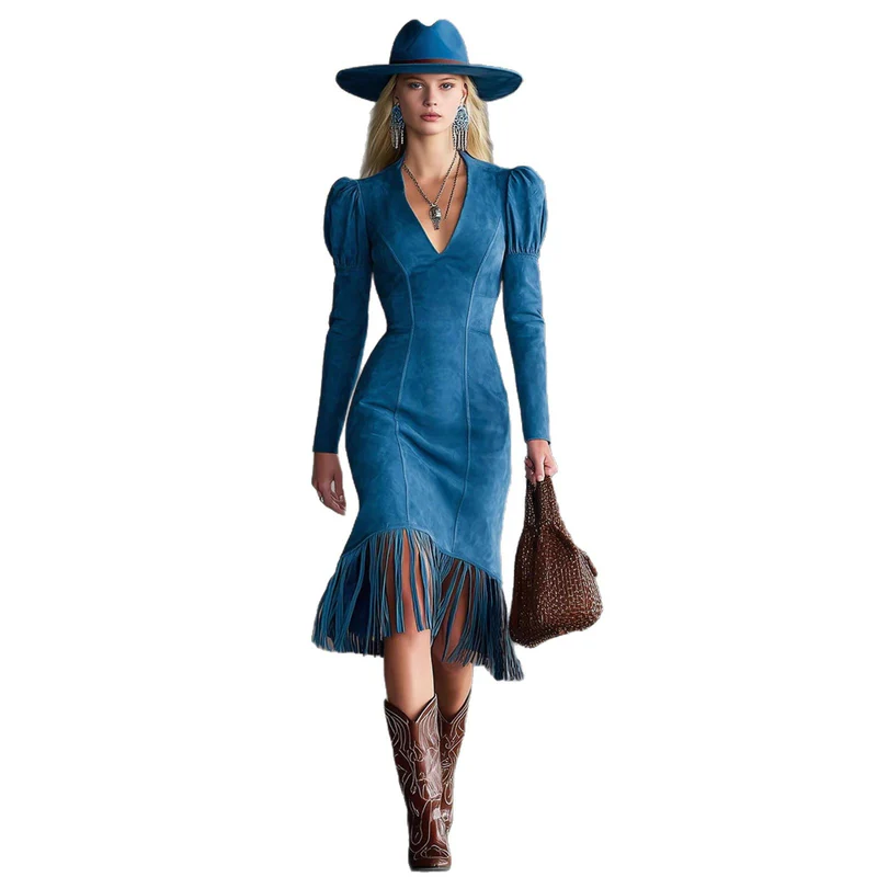 Retro Suede Fringe Sleeveless Mini 4 Retro Suede Fringe Sleeveless Mini - Image 4