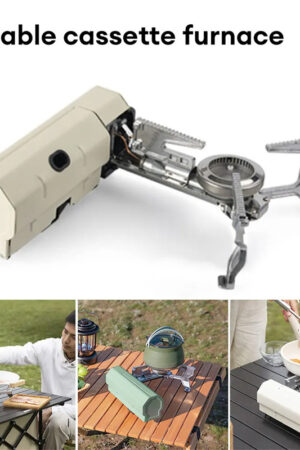 Camping Gas Stove Portable Folding Cassette Stove Outdoor Hiking BBQ Travel Cooking Grill Cooker Gas Burner Food Heating Tool Kitchen Gadgets